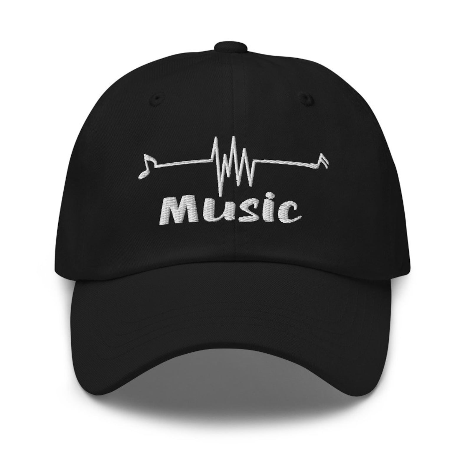 Music Hat Embroidered Dad Hat Music Note Cap Music Lover Etsy