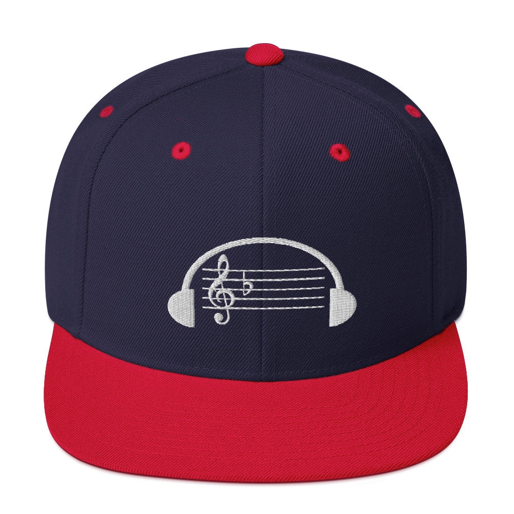Music Notes Hat Embroidered Snapback Hat Music Hat Music Etsy
