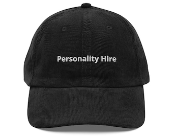 Personality Hire embroidered Vintage corduroy cap, work Hat, Personality Hat, Funny Hat