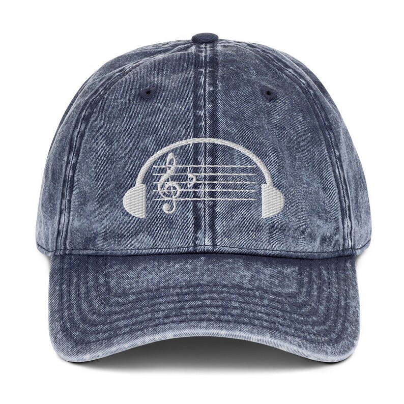 Music Notes Hat (vintage Cotton Twill Cap), Music Hat, Music ...