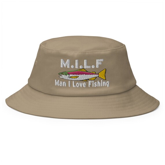 Hat MILF, Man I Love Fishing Bucket Hat embroidered Old School