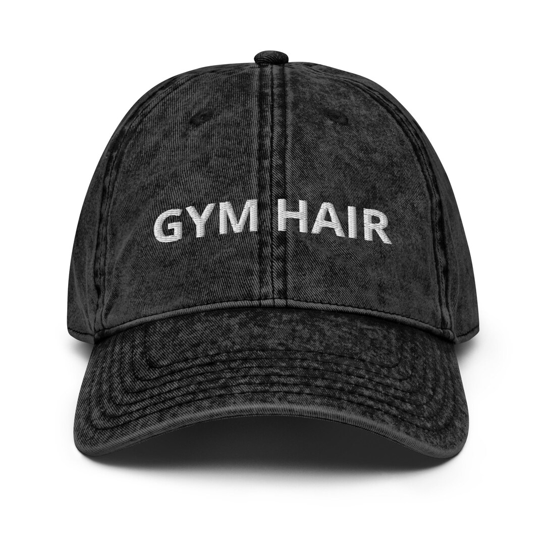 Gym Hair Embroidered Vintage Cotton Twill Cap, Fitness Hats, Gym Hair ...