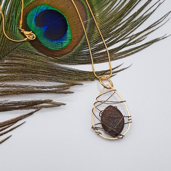 Druzy Agate Pendant/Crystal Pendant/Wire Wrapped/Sterling Silver Gold Plated/One of a kind/Stone Necklace/Unique Gifts/Funky Necklace/Boho