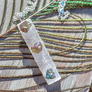 Selenite Necklace/Angel Aura Citrine Necklace/Sterling Silver/Cleansing Stone/Powerhouse Crystals/Crystal Necklace/Gorgeous Crystal Necklace