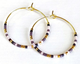 Miyuki beaded hoop earrings