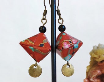 Boucles d'oreilles origami