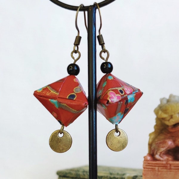 Boucles d'oreilles origami