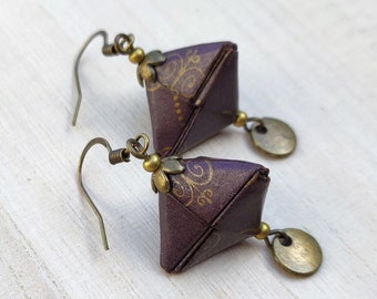 Boucles d'oreilles origami