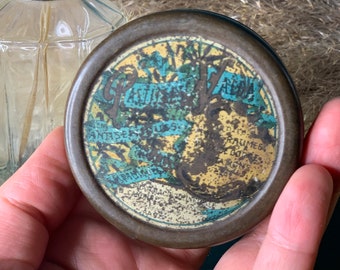 Solid botanical scent in canned vintage candy tin - scented moisturizing balm