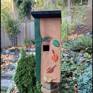 Mid-Century Modern Handmade Art Cedar Birdhouse