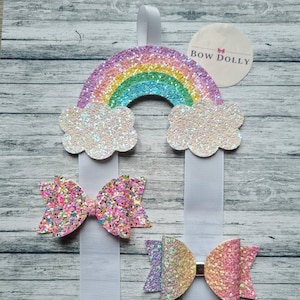 Hair Bow Hanger COLOURFUL Personalised Cloud Hair Bow Holder 