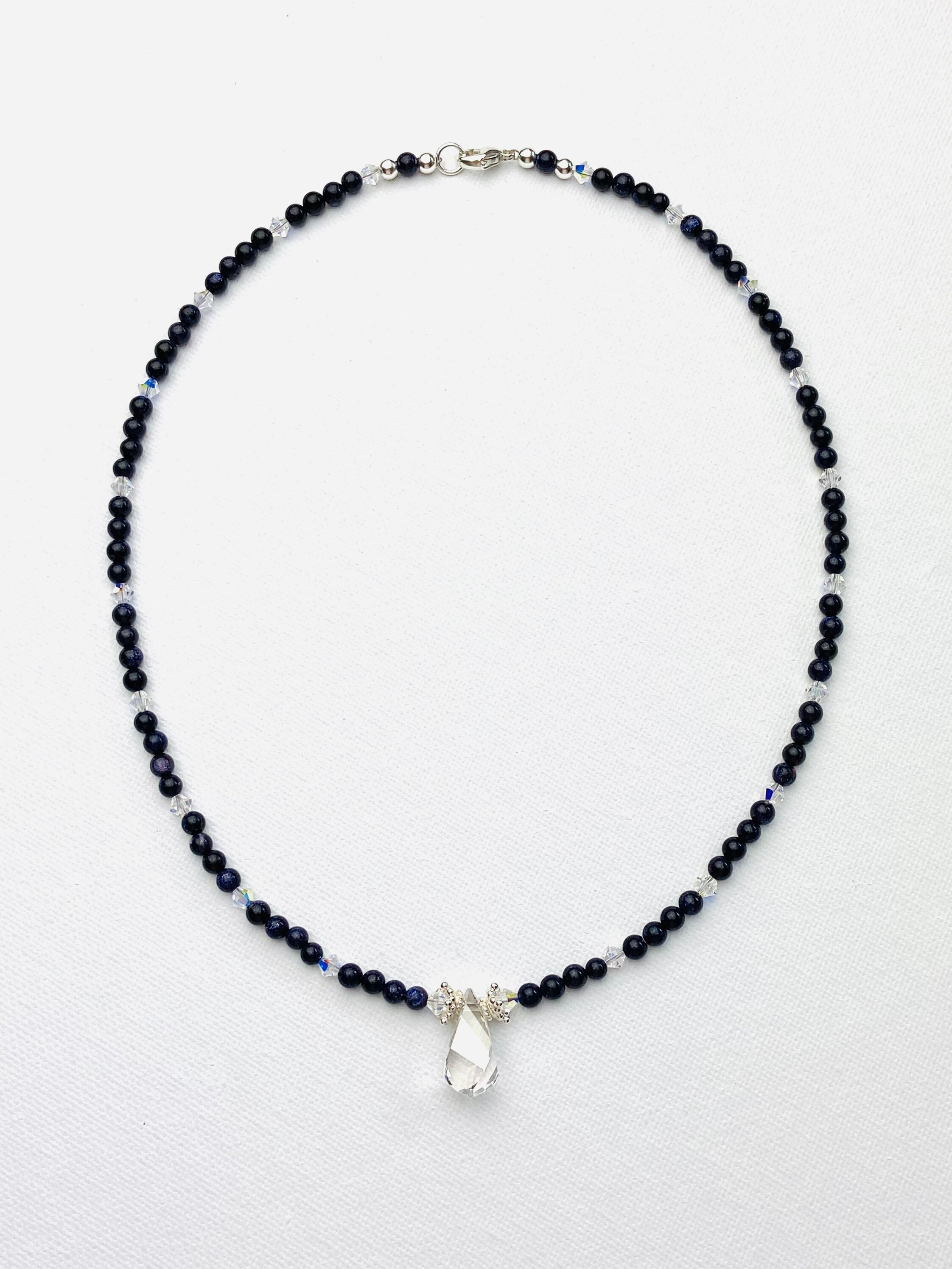 Collier 2 Brins Perles Bleues En Plastique - Style Superposition - Neuf Sans Emballage