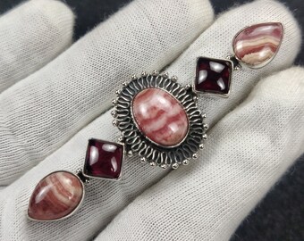 Garnet Gemstone Handmade 925 Sterling Silver Jewelry Necklace 18 Christmas Festival Special Necklace Adjustable Neckalce Aaa+Rhodochrosite