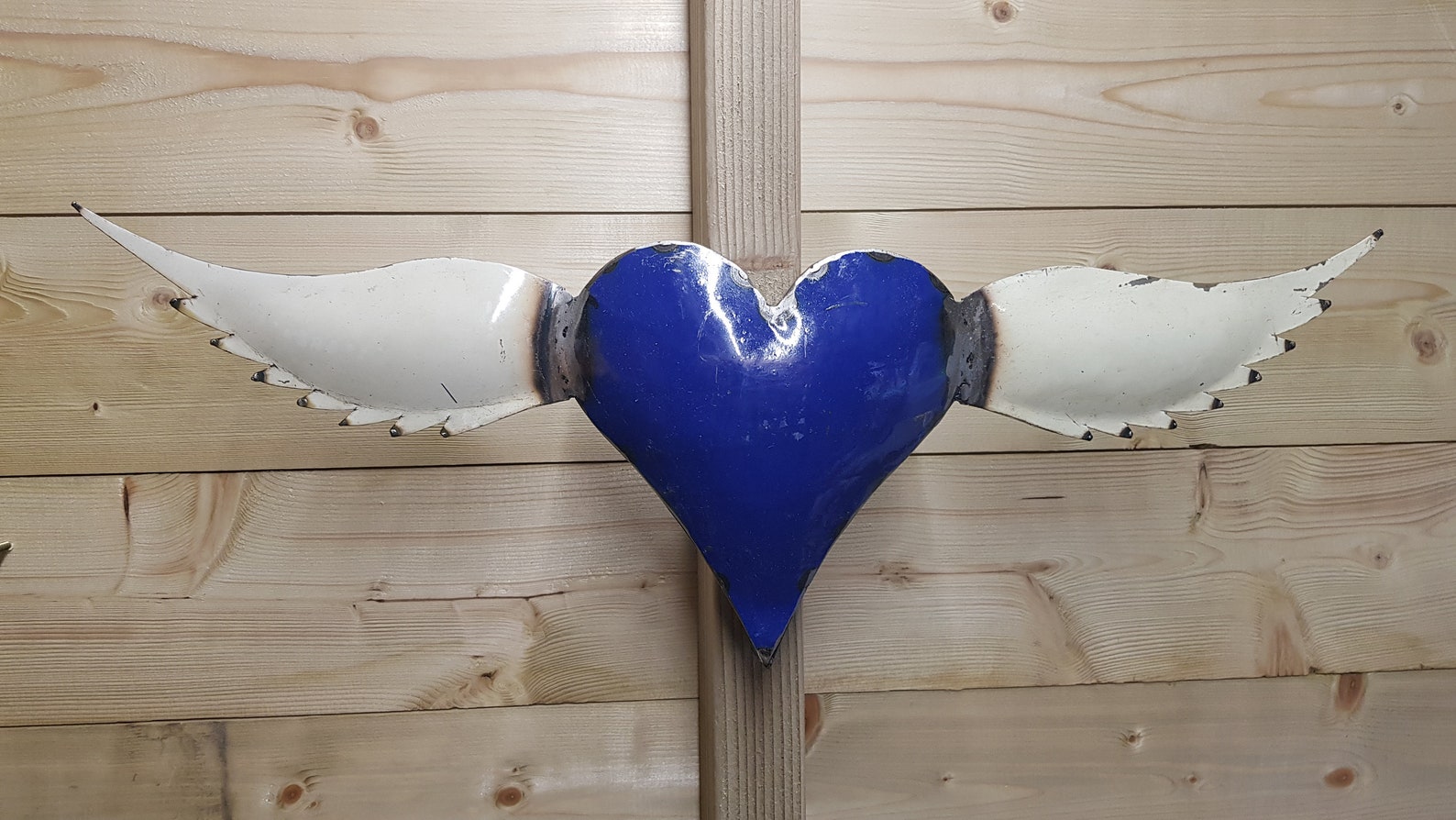 Small vintage industrial style winged heart 3d metal heart Etsy