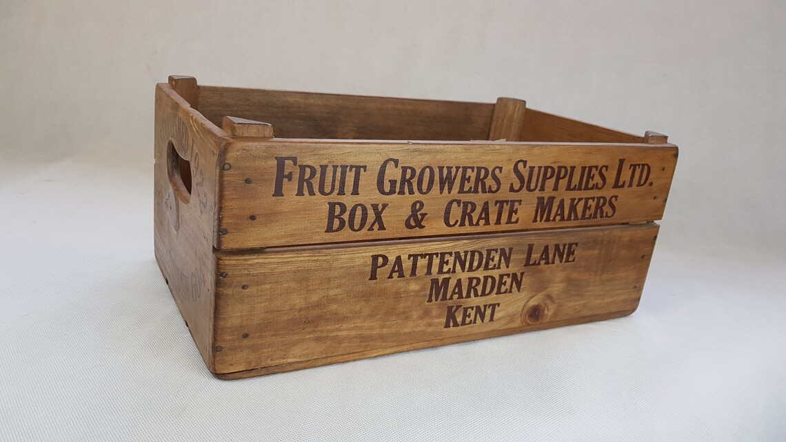 Vintage farm crate Storage box rustic Etsy