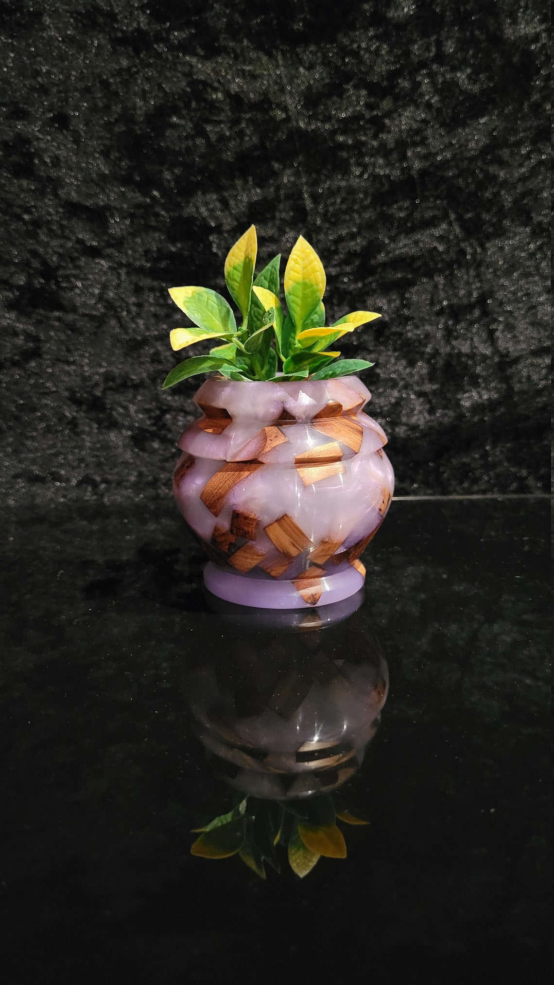 Wood & Epoxy Resin Vase / Plant Vase / Decorative Vase / Small Etsy