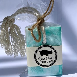 Coastal Sunset Donkey Milk Soap On a Rope
