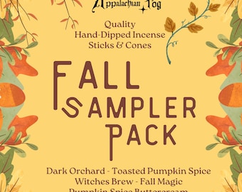 Fall Sampler Pack Hand Dipped Incense Sticks