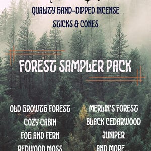 Forest Sampler Pack Incense Sticks, Hand-Dipped (25/50 Pack)