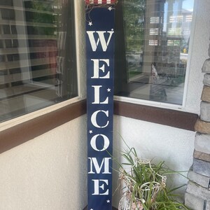 Patriotic Welcome Porch Sign