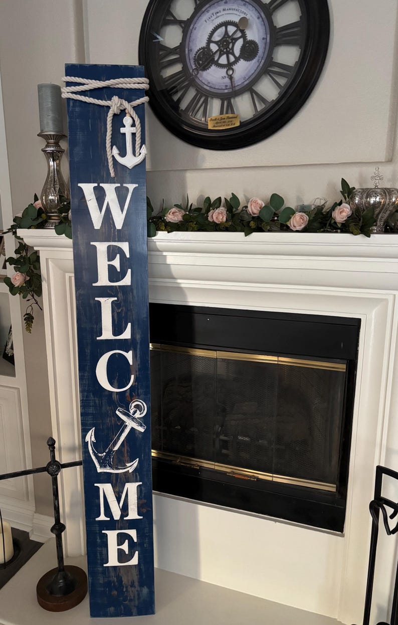 Nautical Welcome Porch Sign - Etsy