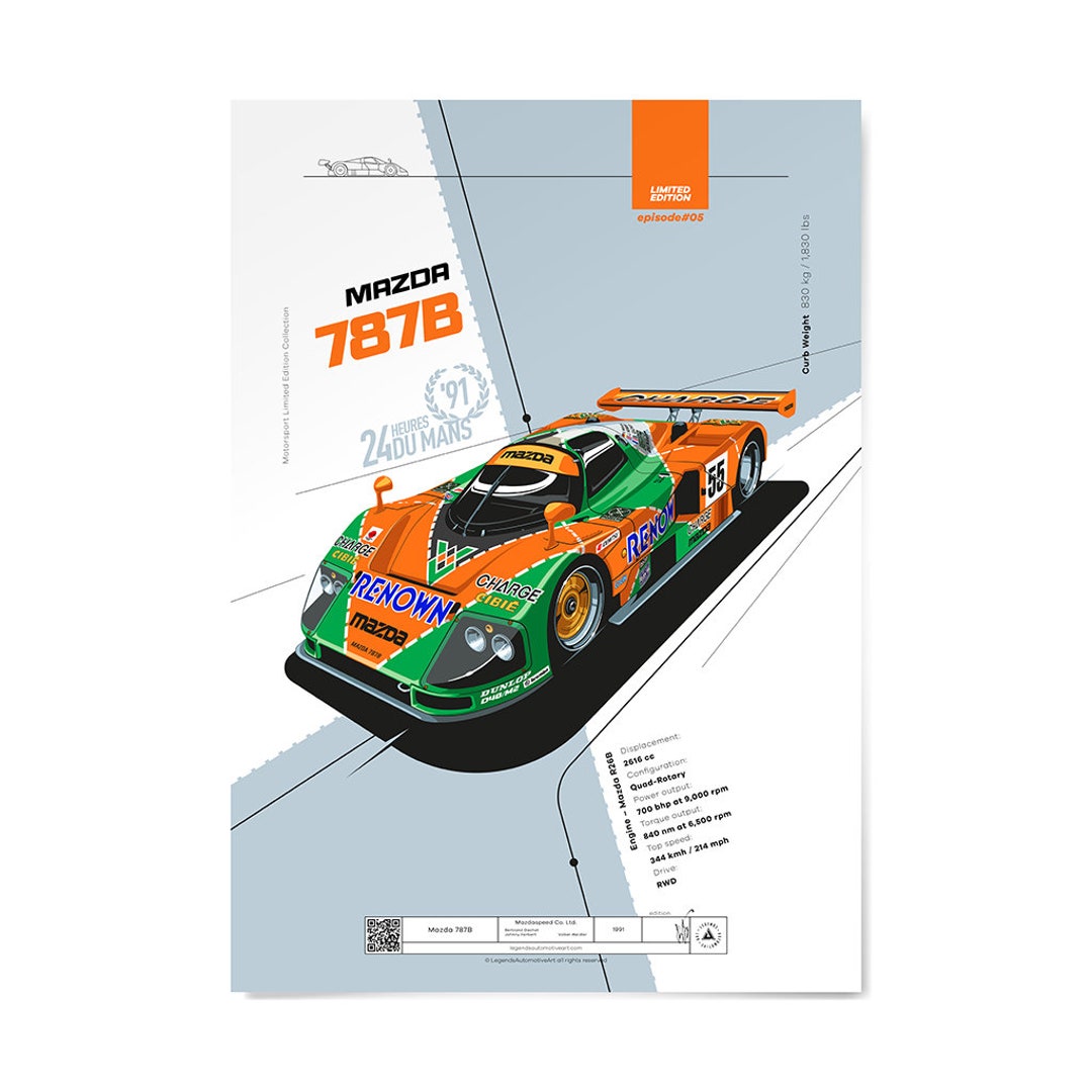 Mazda 787B Limited Edition High-quality Print | Gift for