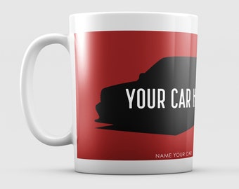 Unique Personal Car Design | Personalised Mug | Custom Car Mug | Gift For Petrolhead | First Car | Dream Car | Set of 4