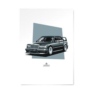 190E Print | Mercedes 190E Poster | W201 Evo2 Poster | DTM Cars | Gift For Petrolhead | Gifts For Him | Classic Car Print |