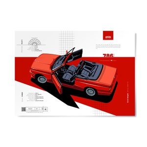 BMW E30 Convertible Limited Edition High-Quality Print | Gift For Petrolhead | Gifts For Him | Race Car Print | Motorsport Art