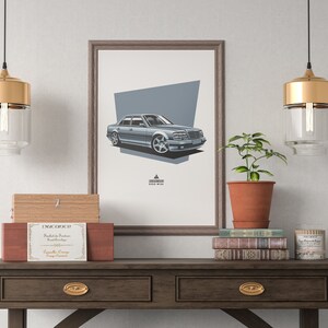 Mercedes-Benz E500 W124 Poster Print Vector illustrations Gift image 6