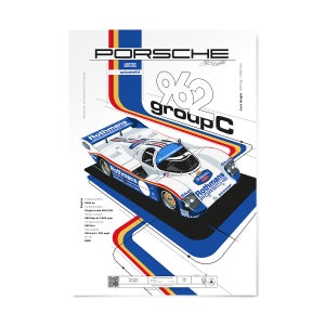Rothmans Porsche 962 Limited Edition High-Quality Print | Gift For Petrolhead | Le Mans | Race Car Print | Motorsport Art
