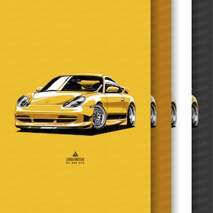 Porsche 996 GT3 - Digitale Illustration / Geschenk für Petrolhead / Gifts for him / First Car/ Classic Car Print/ Auto Poster/ Auto Poster