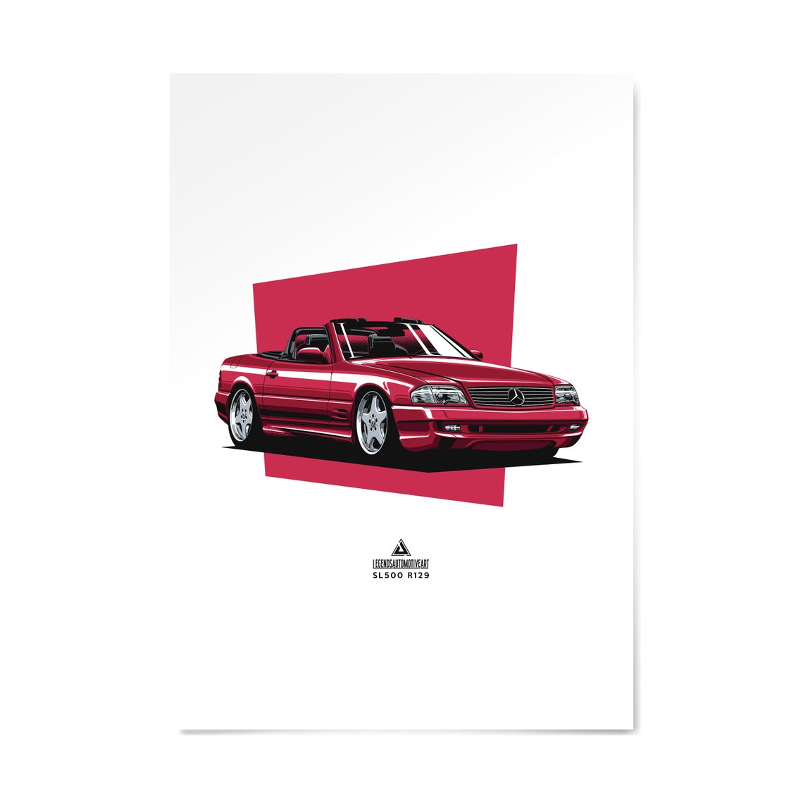 Mercedes-benz Poster | SL500 R129 | Red Sport Car Convertible | Car ...