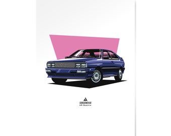 Audi Print | Audi Quattro Poster | Ur- Quattro | Classic Audi | Gifts For Hi | First Car | Classic Car Print | Wall Art.