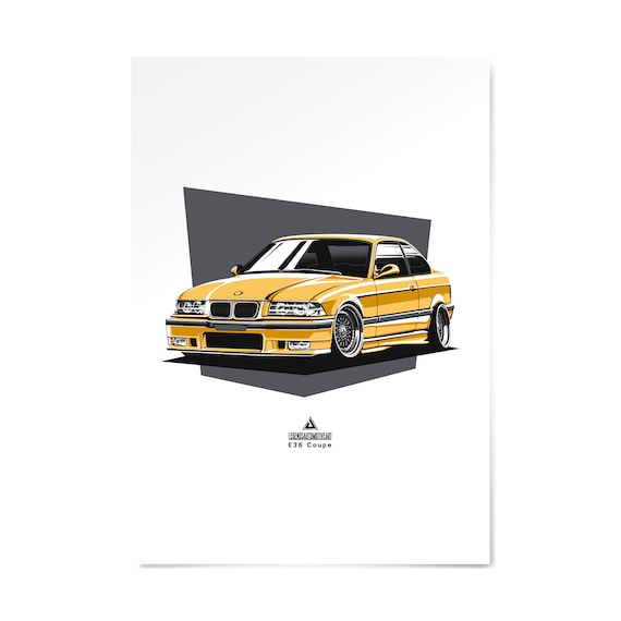 BMW M Car History Poster Print Wall Art of all BMW M Series Cars