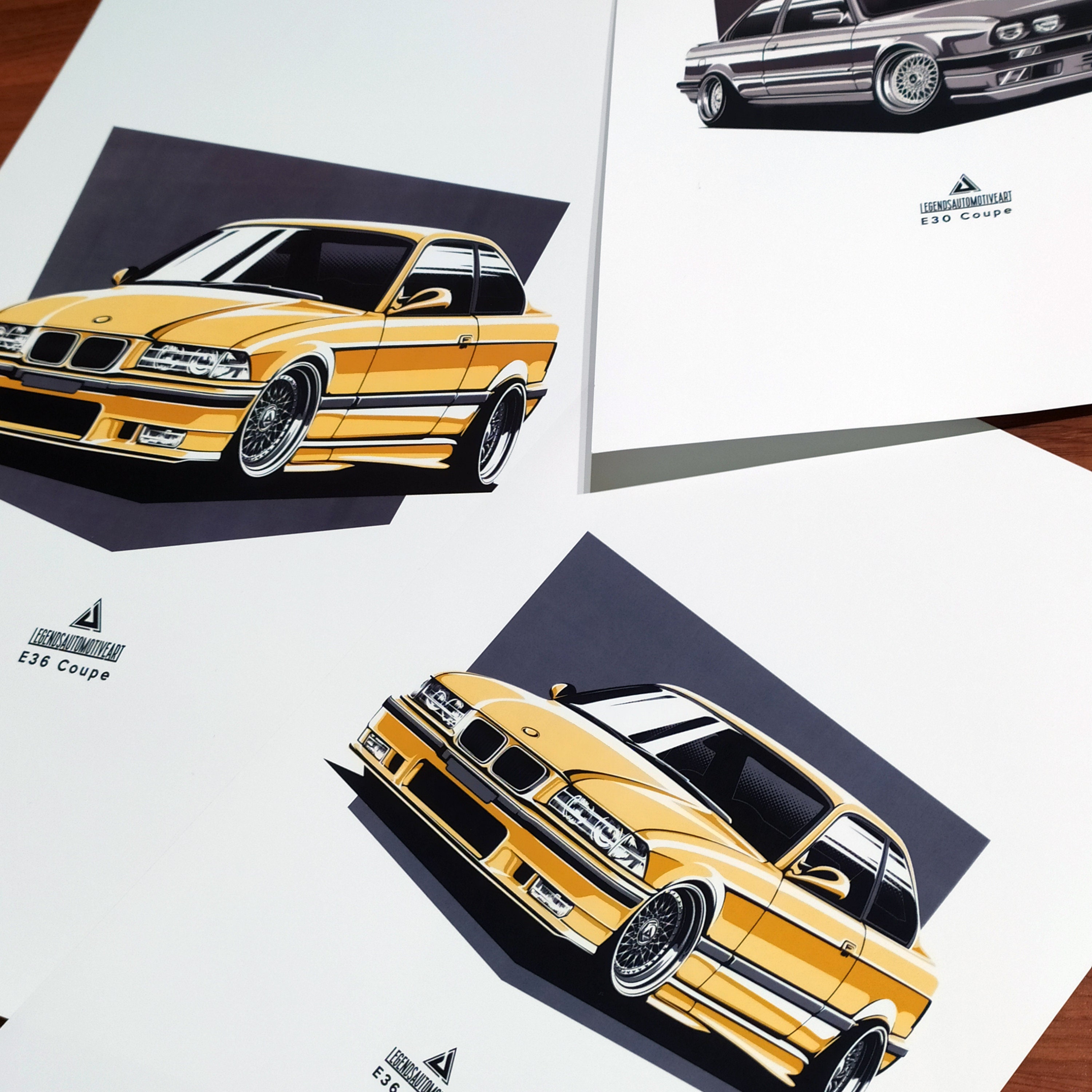 BMW E36 Coupe - Digital Illustration / Gift for Petrolhead / Gifts for ...