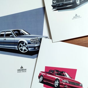 Mercedes-Benz E500 W124 Poster Print Vector illustrations Gift image 7