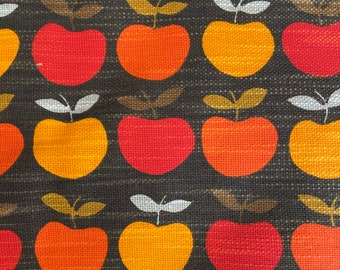 Vintage 70s Apple Print Fabric: Graziela Style, Ready Hem