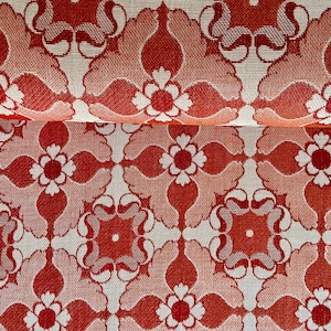 Vintage fabric 70s Big Pattern Red Groovy Curtains Decor 1.20 m x 2.5 m
