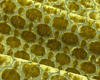 Vintage Velvet 60s 70s Upholstery Silk Cotton Chartreuse Rare