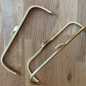 Set of 3 metal bag frames. Gold 16cm. image 3