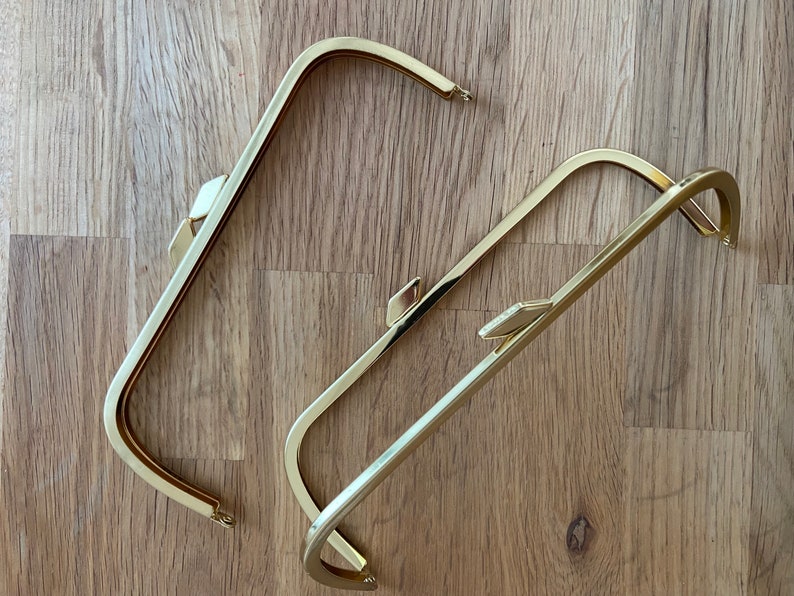 Set of 3 metal bag frames. Gold 16cm. image 3