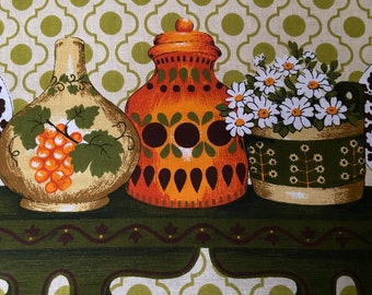 Motif de cuisine en tissu vintage des années 70