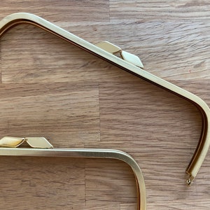 Set of 3 metal bag frames. Gold 16cm. image 2