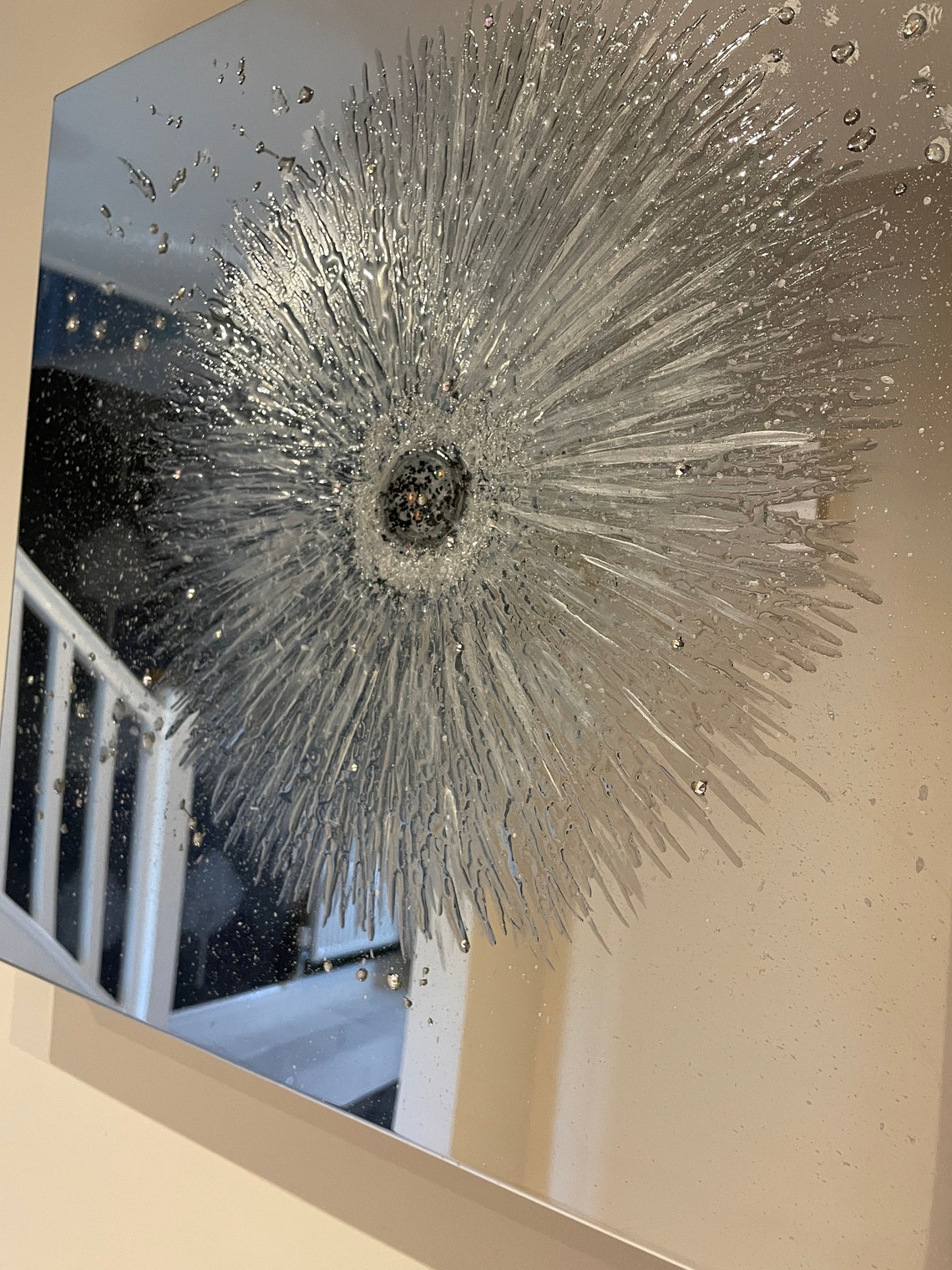 Crystal & Resin / liquid glass mirrored wall art boxed metal Etsy