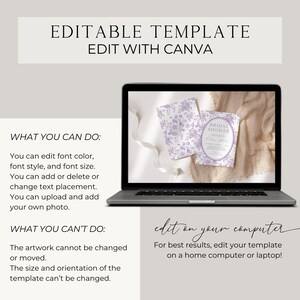 Vintage Floral Bridal Shower Invitation Template: Editable Canva Design (Digital) image 9