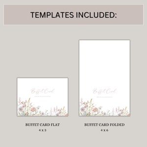 Wildflower Buffet Card Template, Downloadable Food Label Template, Bridal Shower Template, Printable Buffet Card, Custom Food Label Download image 3