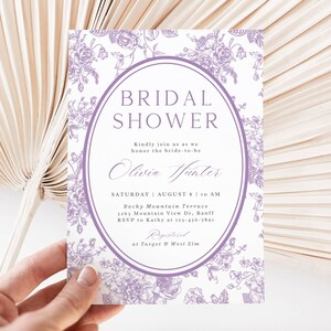 Vintage Floral Bridal Shower Invitation Template: Editable Canva Design (Digital) image 3