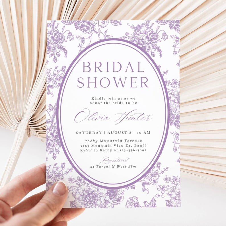 Vintage Floral Bridal Shower Invitation Template: Editable Canva Design (Digital) image 3