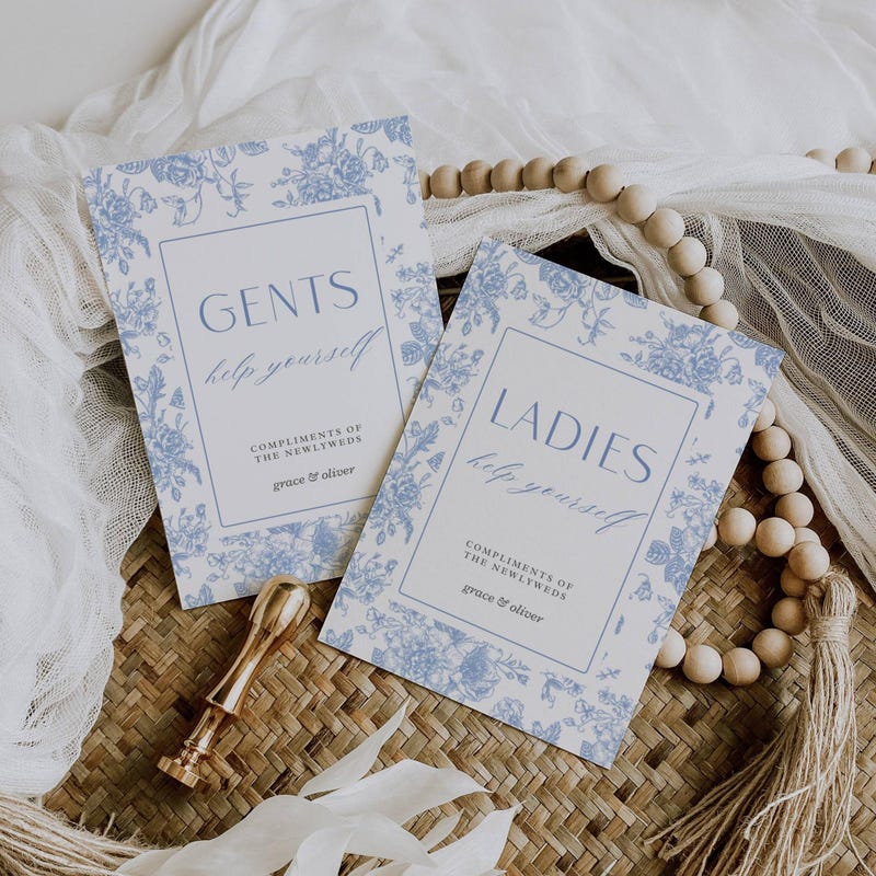Bathroom Floral Signs - Etsy